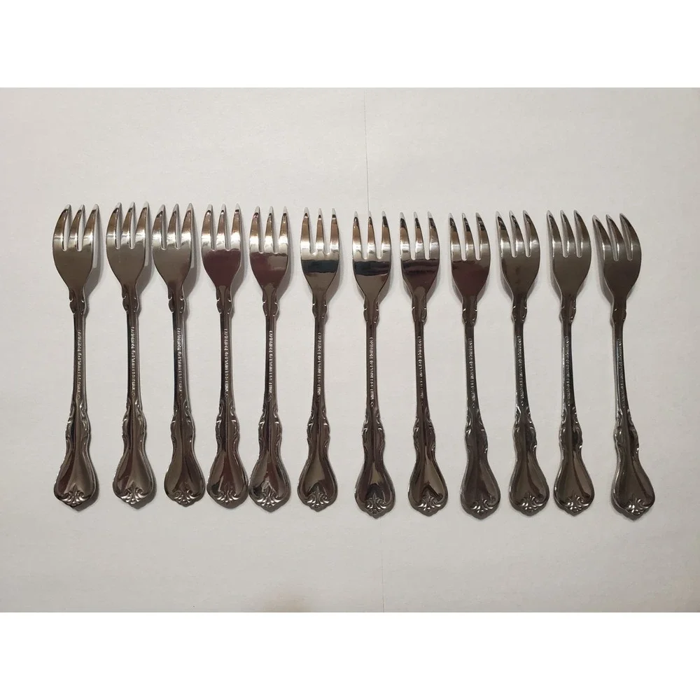 Melinda by CAMBRIDGE Silver Stainless Glossy Scroll Outline (12) Cocktail Spoons